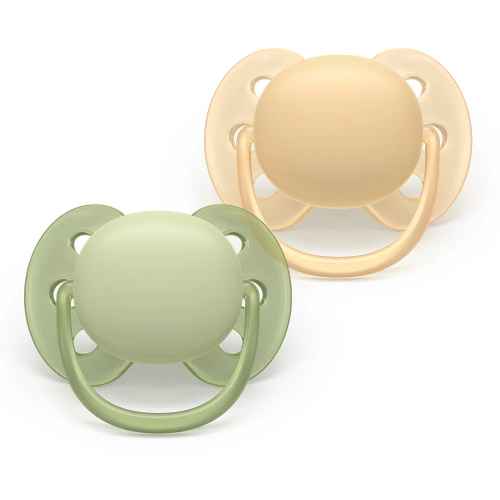2 бр. залъгалки Philips Avent Ultra Soft 6-18м, пастелни момче