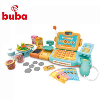 Детски касов апарат с аксесоари Buba Fun Shopping, оранжев