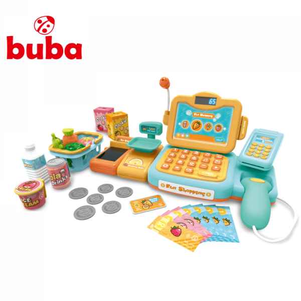 Детски касов апарат с аксесоари Buba Fun Shopping, оранжев-2kcT7.jpeg