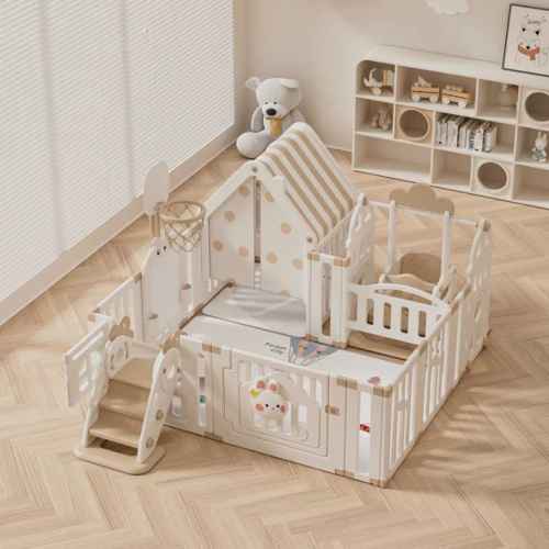 Детска вътрешна площадка Feelkids, с ограда, люлка и активни елементи за игра