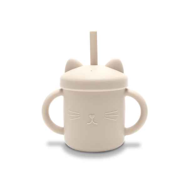 Силиконова чаша с дръжки и сламка Lorelli Natural, Beige-5J4Ge.jpeg