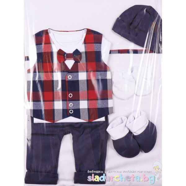 Комплект за изписване Светли, Момче с елек-каре червено-5RHKR.jpeg