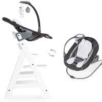 Шезлонг за столче за хранене 2в1 Hauck Alpha+ Bouncer, Deluxe melange grey-6vkT1.jpeg