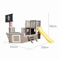 Дървена катерушка, пиратски Кораб с пързалка и пясъчник Ginger Home-7JS3Q.jpeg