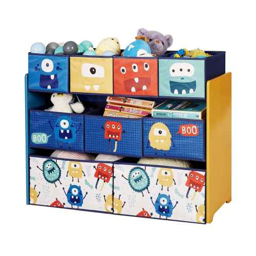 Детски органайзер за играчки с 9 текстилни кутии GINGER, MONSTER