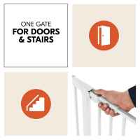 Предпазна преграда за бебе Hauck Clear Step Autoclose 2 + удължител 21 см, White-ATKpF.jpeg