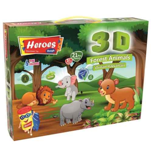 Комплект моделин Heroes 3D Диви животни