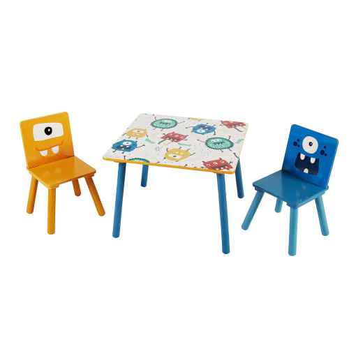 Комплект детска маса с 2 столчета от дърво GINGER, GHOSTS
