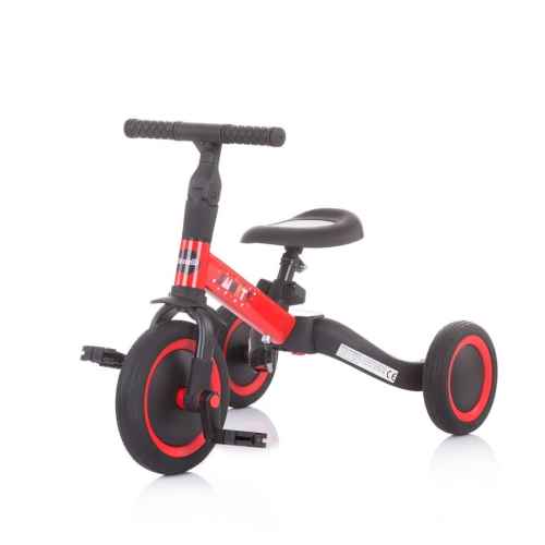 Детска триколка и колело за баланс Chipolino 2в1 Смарти, червен