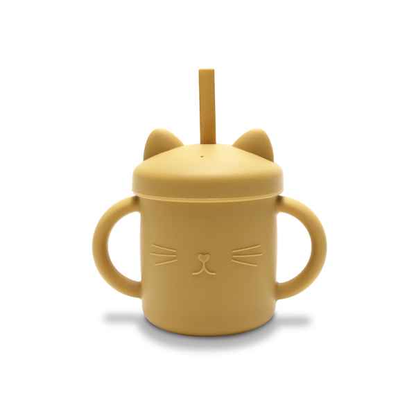 Силиконова чаша с дръжки и сламка Lorelli Natural, Yellow-D1mSv.jpeg