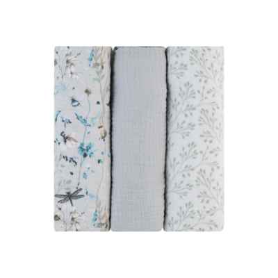Комплект 3 бр. муселинови пелени Kikka Boo, 100х100 см Dreamy Fields Grey