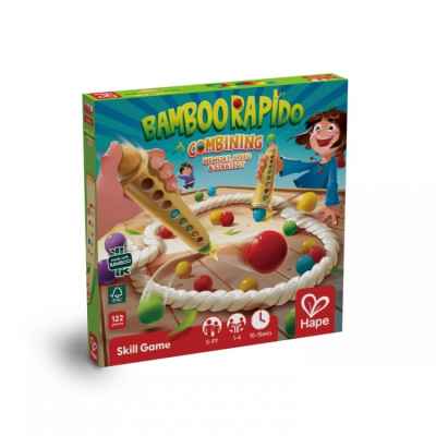 Дървена игра Hape, Bamboo Rapido, бамбукови пръчки и цветови комбинации
