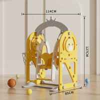 Детска люлка с баскетболен кош и интерактивни елементи Feelkids, кафява-DllMJ.jpeg