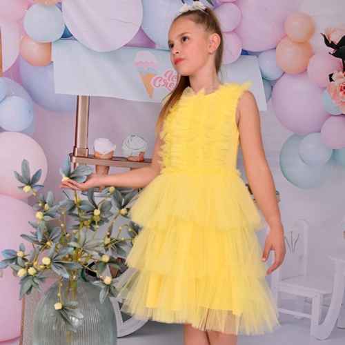 Детска рокля Виктория, жълта