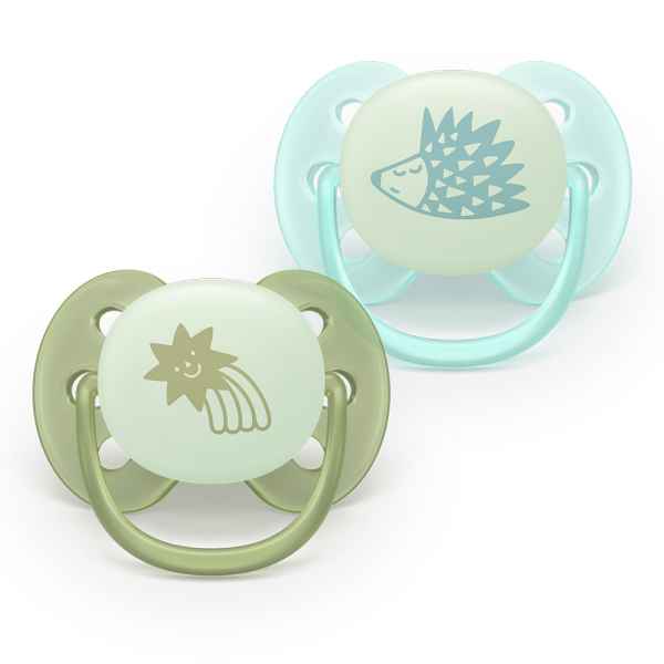 2 бр. залъгалки Philips Avent Ultra Soft NightTime 0-6м, таралеж/звезда-IdprA.jpeg