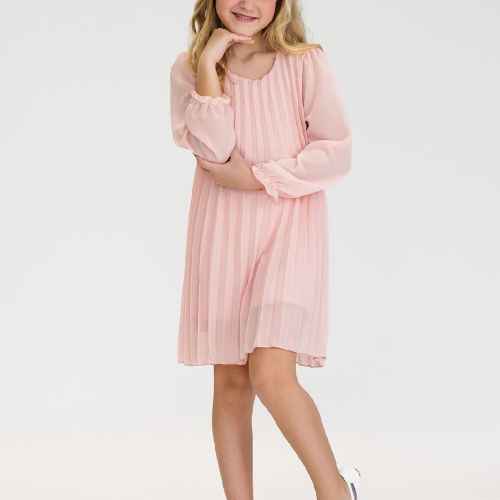 Детска рокля Контраст Солей, розова