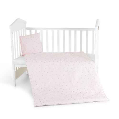 Бебешки спален комплект 3 части Hugzzz Nook 120/60 см, Pink stars