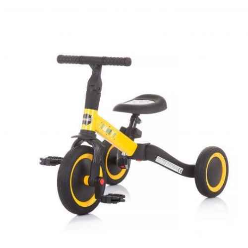 Детска триколка и колело за баланс Chipolino 2в1 Смарти, Жълта