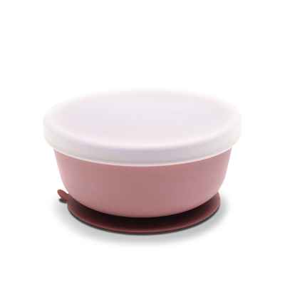 Силиконова вакуум купа с капак Lorelli Natural, Deep pink