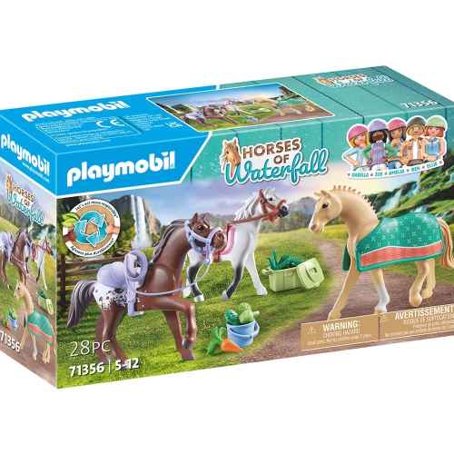 Детски комплект за игра Три коня със седла