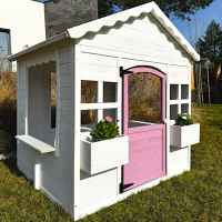 Детска дървена къща Ginger Home, с прозорци и саксии, бяла-NF1lZ.jpeg
