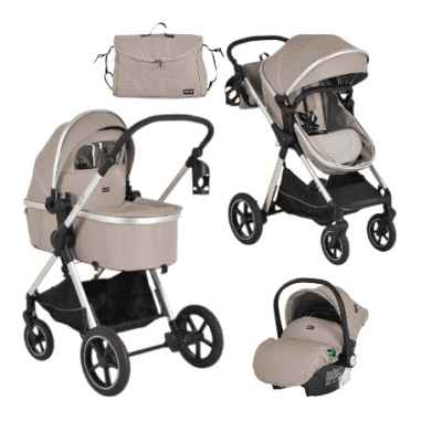 Комбинирана бебешка количка 3в1 Moni Alina, Seed-Pearl
