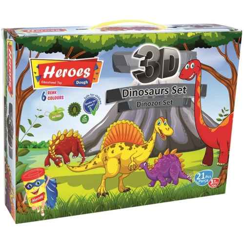 Комплект с моделин Heroes, Динозаври