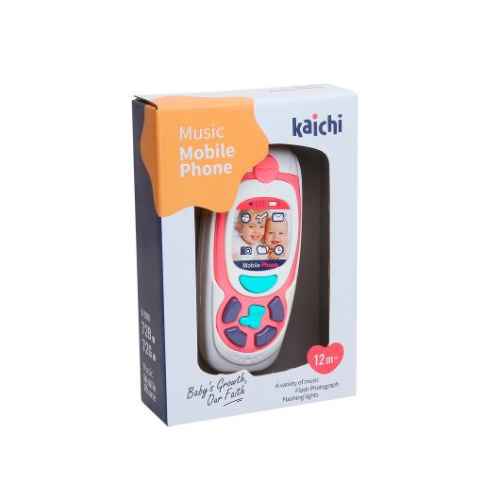 Играчка мобилен телефон Kaichi, с музика и светлина розов