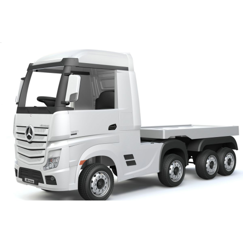 Акумулаторен камион JJ Mercedes Actros с ремарке 4x4, бял металик