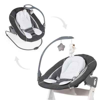 Шезлонг за столче за хранене 2в1 Hauck Alpha+ Bouncer, Deluxe melange grey