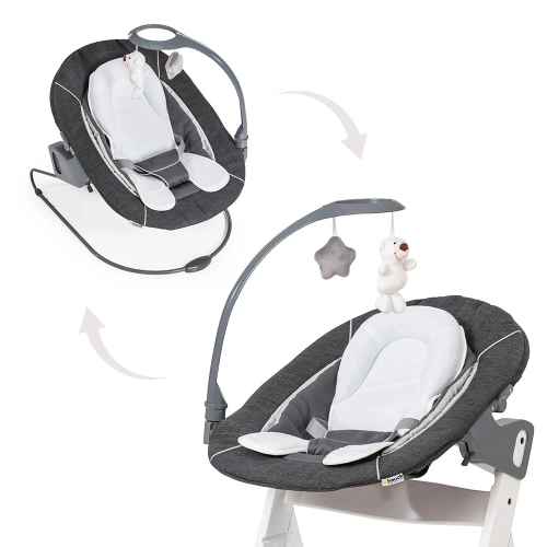 Шезлонг за столче за хранене 2в1 Hauck Alpha+ Bouncer, Deluxe melange grey