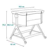 Бебешка кошара Next to me 3 в 1 Lionelo Leonie Plus люлееща се, Grey Stone-QJmgQ.jpeg
