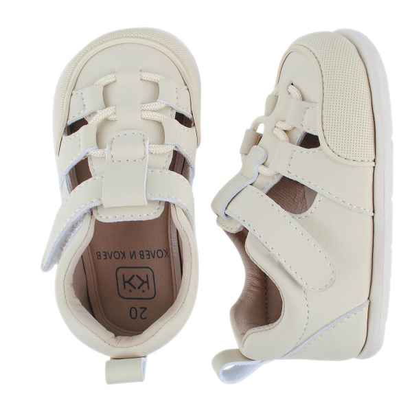 Спортни бебешки боси сандали Колев и Колев Barefoot, ванилов пудинг-QKon1.jpeg