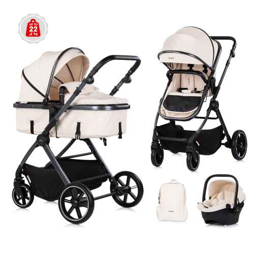 Комбинирана бебешка количка 3в1 Chipolino Pearl, кашмир