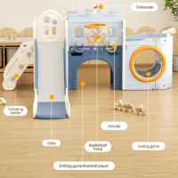 Мултифункционален детски център Кораб с пързалка, тунел и баскетболен кош Feelkids, син-SwAOJ.jpeg