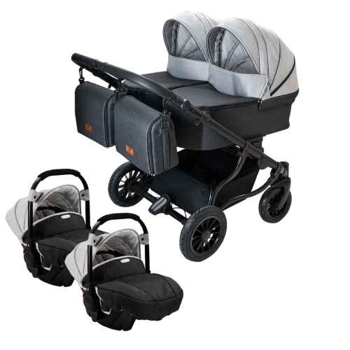 Бебешка количка за близнаци Adbor 3в1 Duo lux