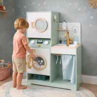 Детска дървена пералня 3в1 Ginger Home, с мивка с течаща вода и сушилня-UE7CJ.jpeg