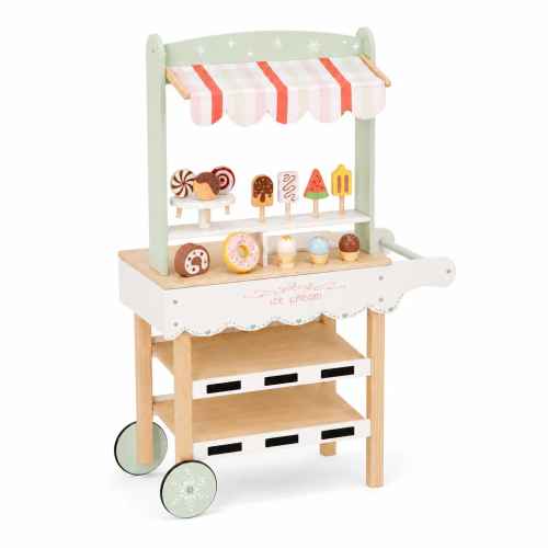Детски дървен щанд за сладолед Ginger Home, Магазинче на колела