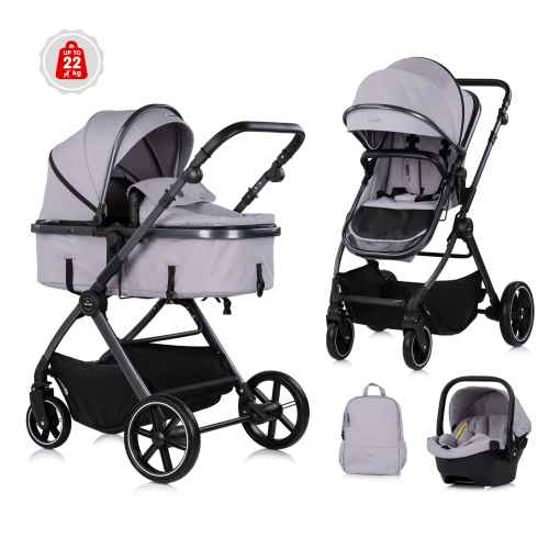 Комбинирана бебешка количка 4в1 Chipolino Pearl, платина
