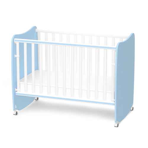 Бебешко легло Lorelli Stars 60x120 см, Бяло+Baby blue