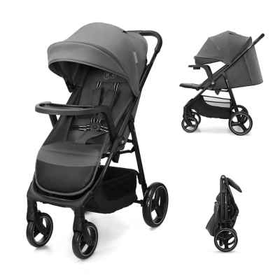 Лятна бебешка количка с табла KinderКraft Trig 3, Granite Grey