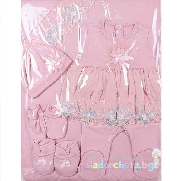 Комплект за изписване Светли, Цветна дантела с панделка в пепел от рози-cGYoO.jpeg