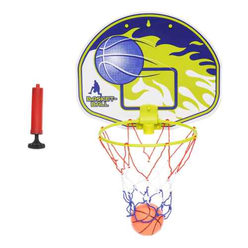 Баскетболно табло за стена с топка и помпа GT, син