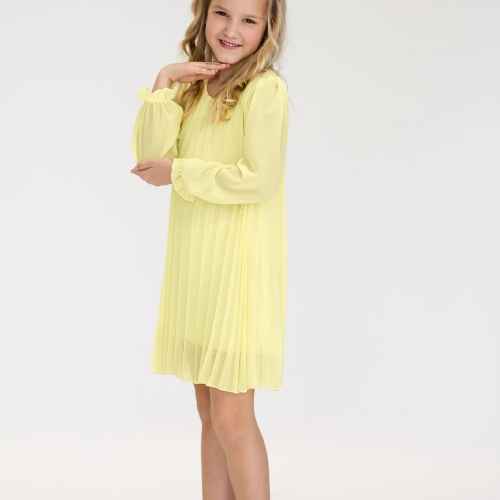 Детска рокля Контраст Солей, жълта