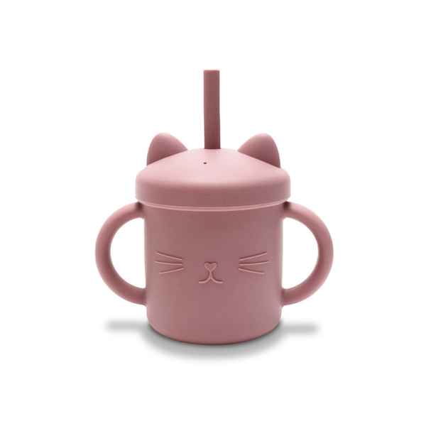 Силиконова чаша с дръжки и сламка Lorelli Natural, Deep Pink-eSfMD.jpeg