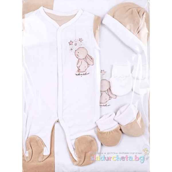 Комплект за изписване Светли, Зайче в бяло/бежово-fJ2IG.jpeg