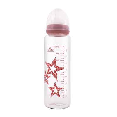 Стъклено шише Lorelli ANTI COLIC 240 МЛ, BLUSH PINK