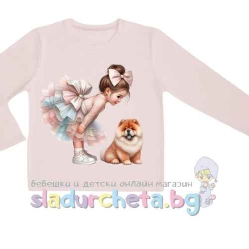 Детска блуза Мариела, пудра