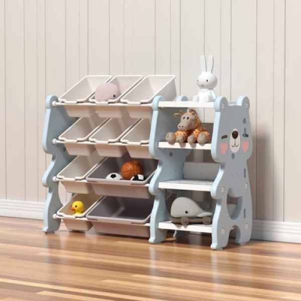 Многофункционален органайзер за играчки с кутии за съхранение Feelkids, синьо мече-gbTka.jpeg