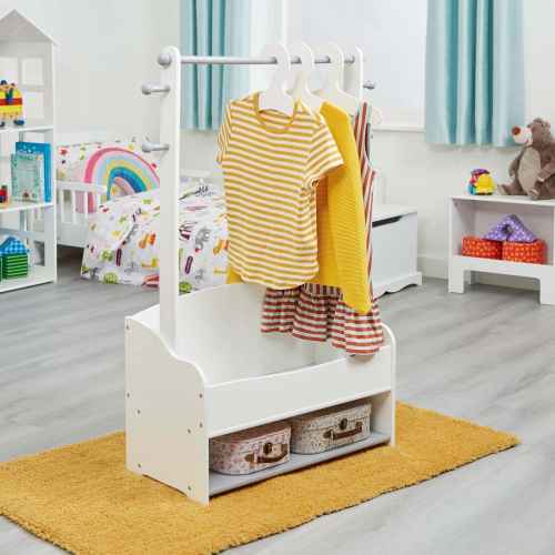 Дървена стойка за детски дрехи GINGER, WHITE/GREY